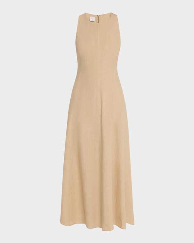 Sleeveless Linen Midi Dress